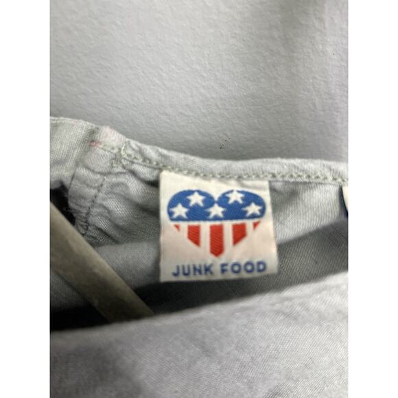 Disney Junk Food Romper Playsuit Small Women's Gray Linen Blend Mickey Mouse - Picture 6 of 7